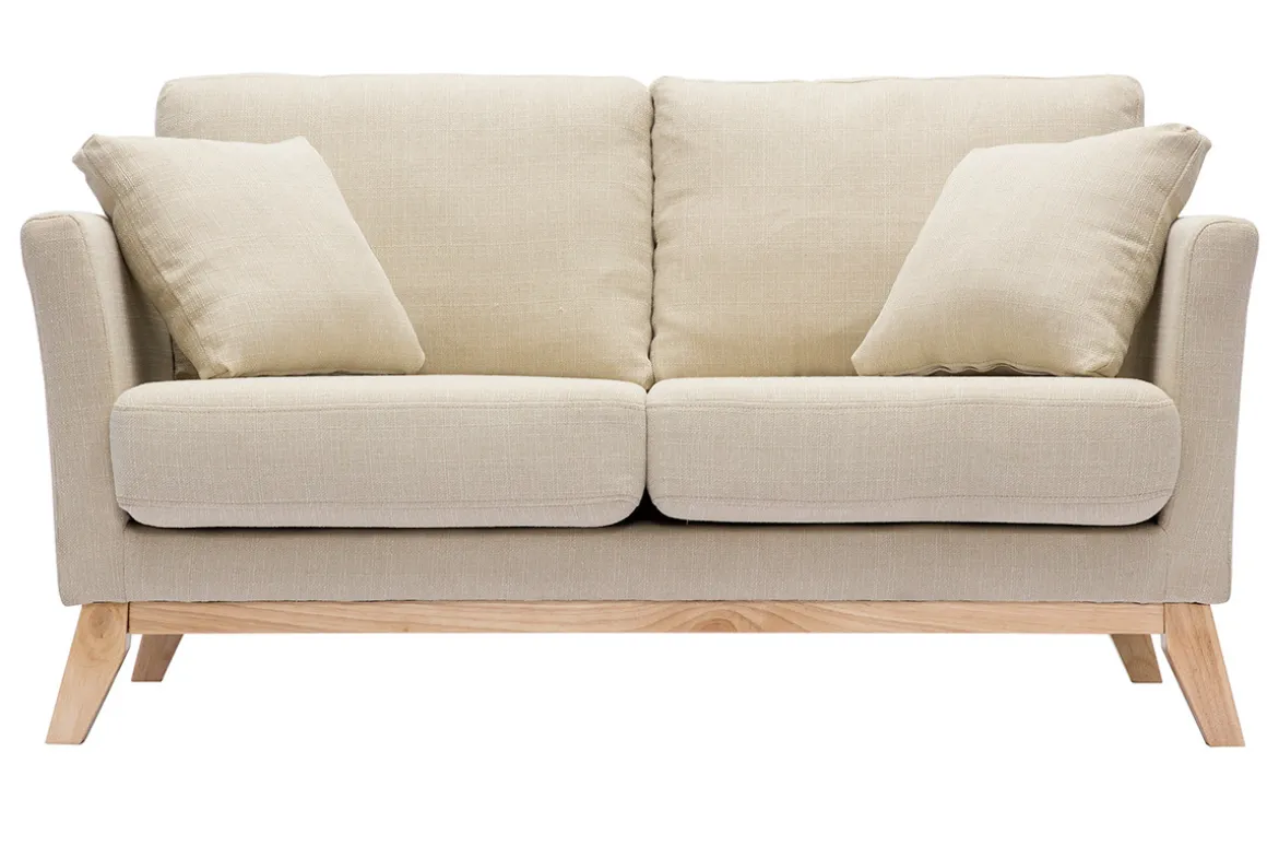 Flash Sale Miliboo Sofá nórdico 2 plazas desenfundable tejido beige OSLO