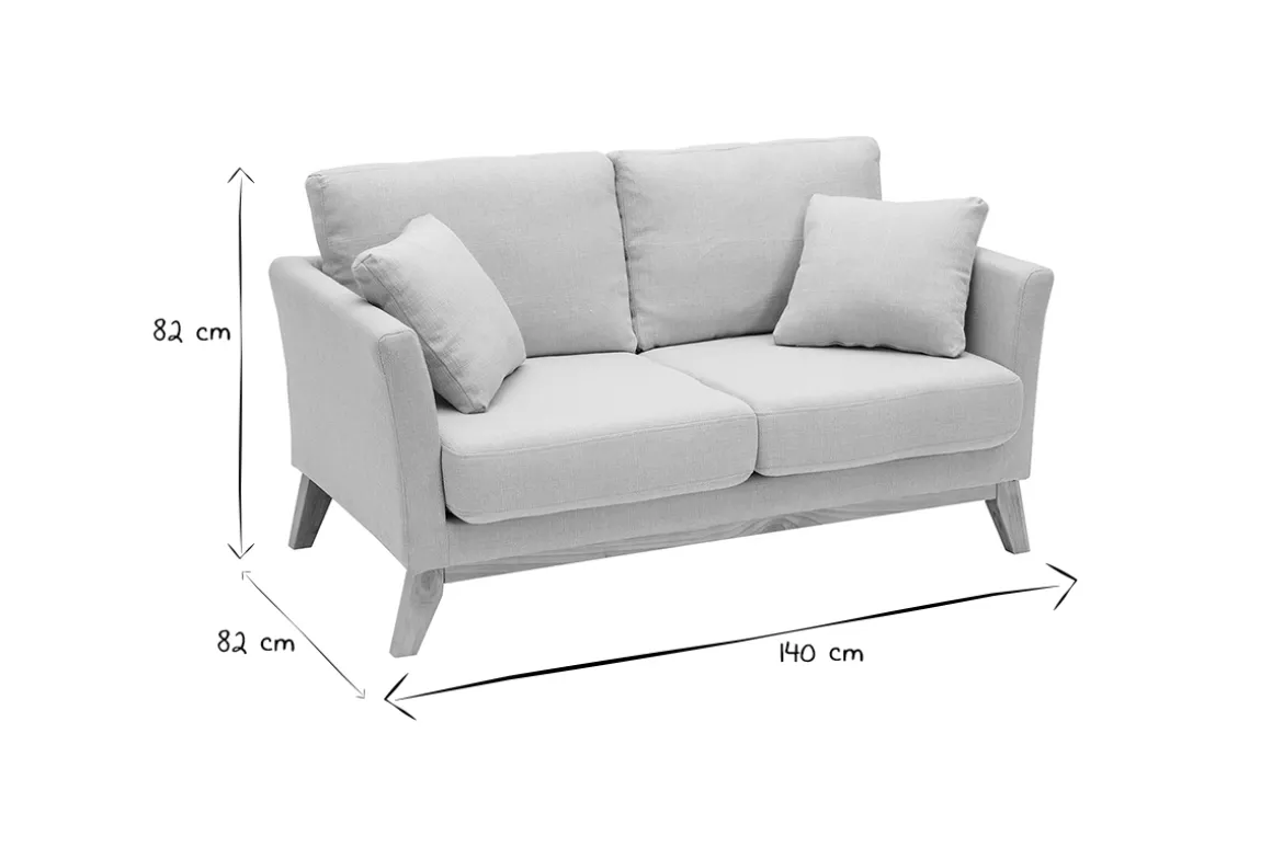 Flash Sale Miliboo Sofá nórdico 2 plazas desenfundable tejido beige OSLO