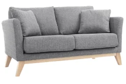 Cheap Miliboo Sofá nórdico 2 plazas desenfundable gris claro y patas madera clara OSLO