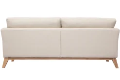 Shop Miliboo Sofá nórdico 3 plazas desenfundable beige y patas madera OSLO