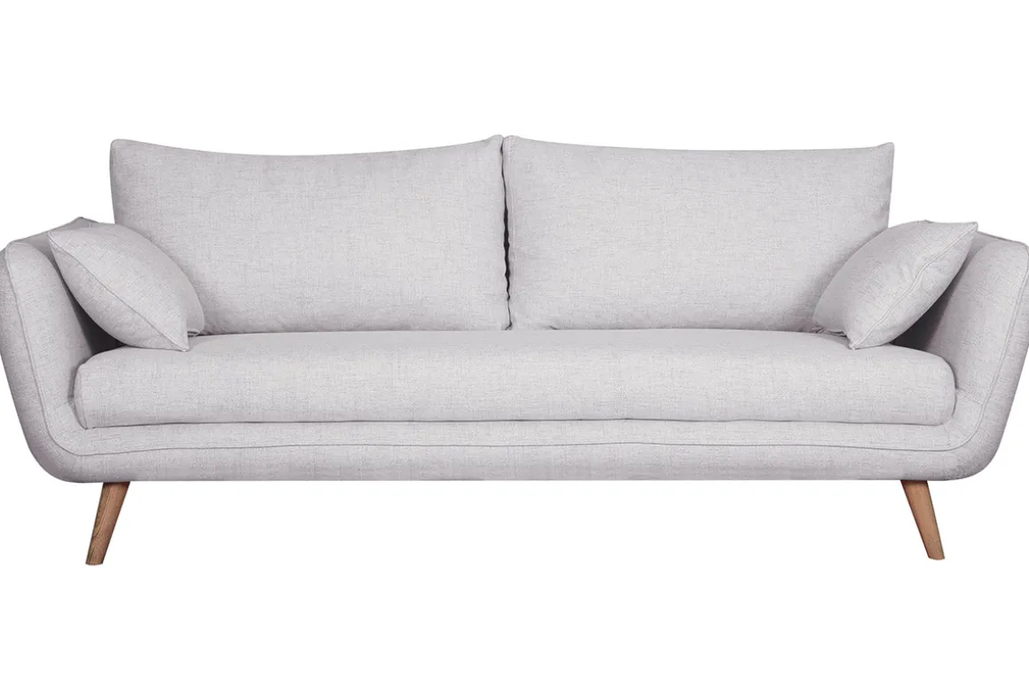 Clearance Miliboo Sofá nórdico 3 plazas gris claro CREEP