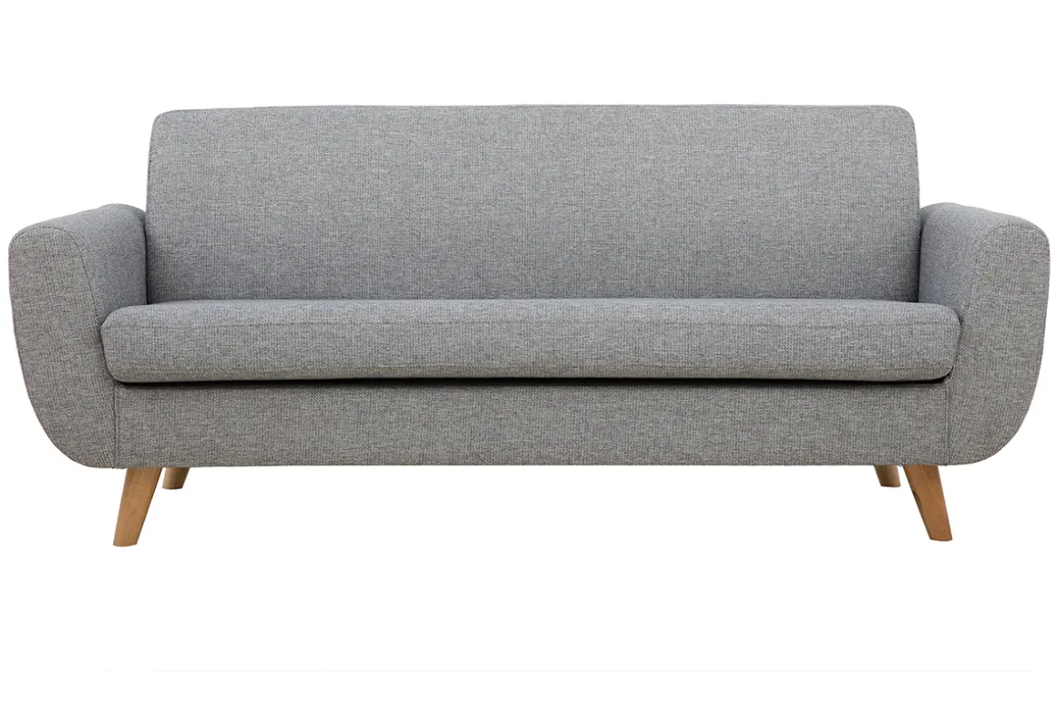 Cheap Miliboo Sofá nórdico 3 plazas gris claro y madera PURE