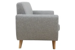 Cheap Miliboo Sofá nórdico 3 plazas gris claro y madera PURE