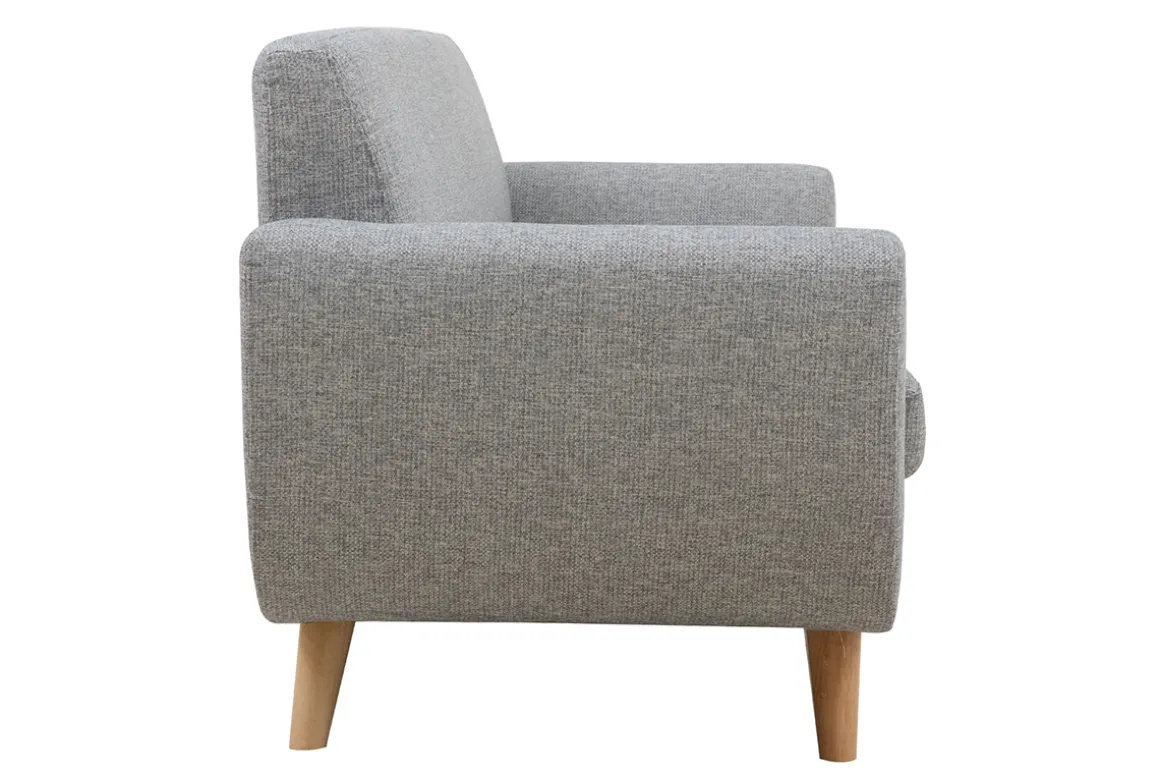 Cheap Miliboo Sofá nórdico 3 plazas gris claro y madera PURE