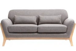 Cheap Miliboo Sofá nórdico 2 plazas gris patas madera YOKO