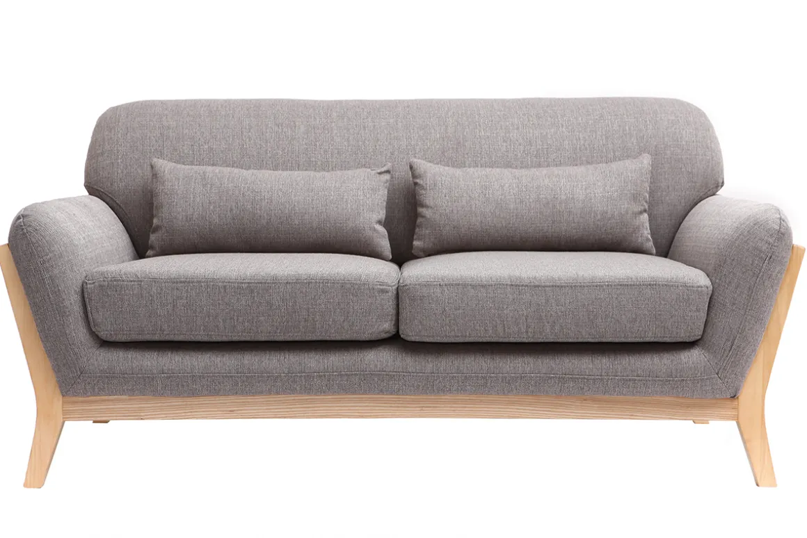 Cheap Miliboo Sofá nórdico 2 plazas gris patas madera YOKO