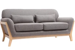 Cheap Miliboo Sofá nórdico 2 plazas gris patas madera YOKO