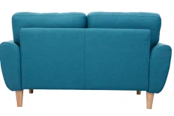 Fashion Miliboo Sofá nórdico 2 plazas tejido azul petróleo ALICE
