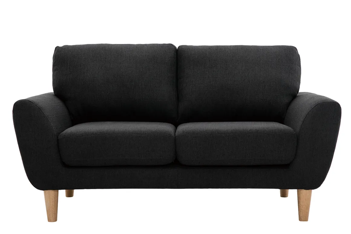 Clearance Miliboo Sofá nórdico 2 plazas tejido gris oscuro ALICE