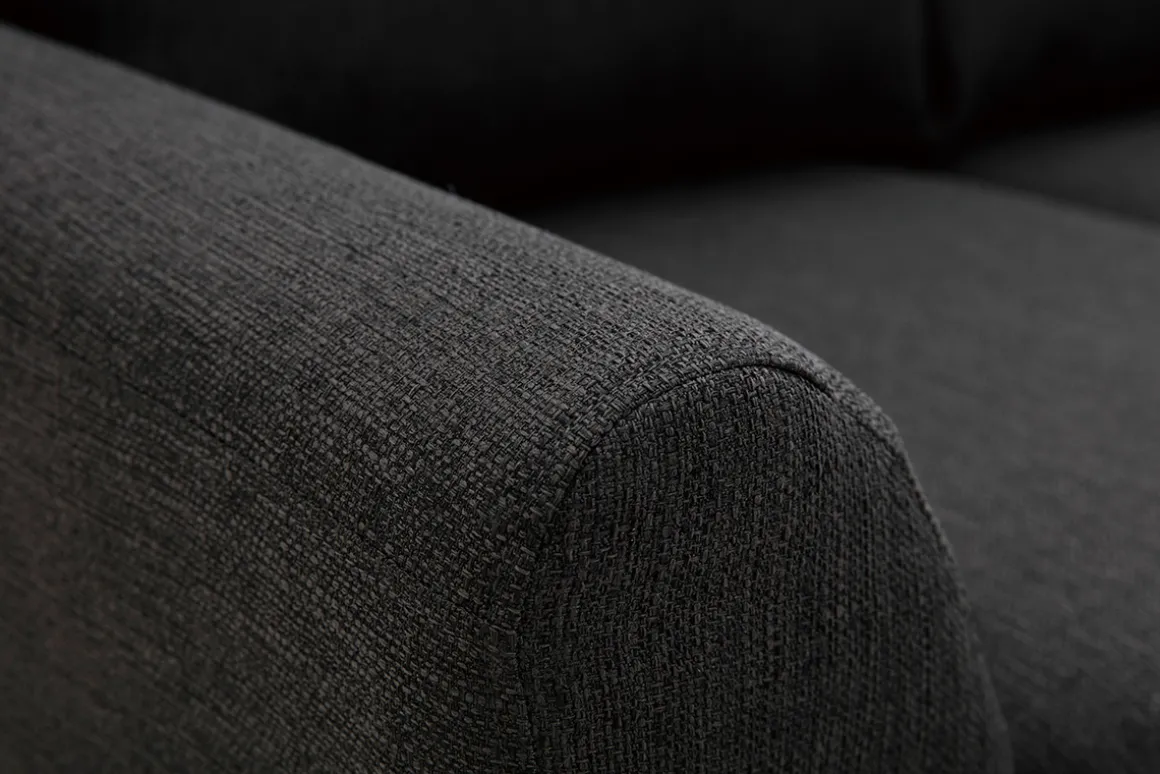 Clearance Miliboo Sofá nórdico 2 plazas tejido gris oscuro ALICE