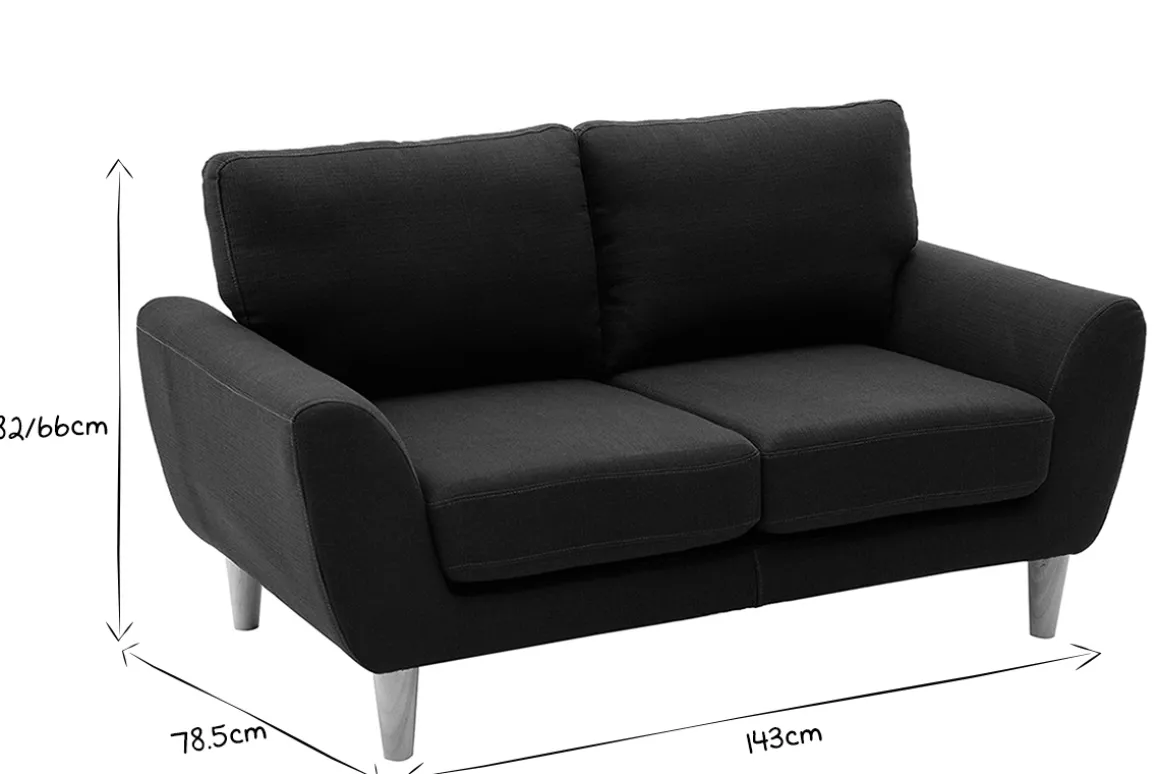 Clearance Miliboo Sofá nórdico 2 plazas tejido gris oscuro ALICE