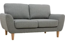 Store Miliboo Sofá nórdico 2 plazas tejido gris claro ALICE