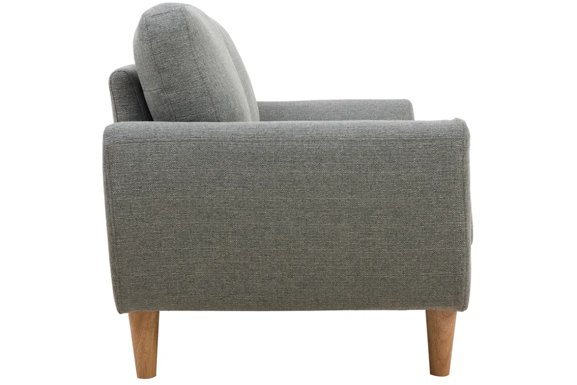 Store Miliboo Sofá nórdico 2 plazas tejido gris claro ALICE