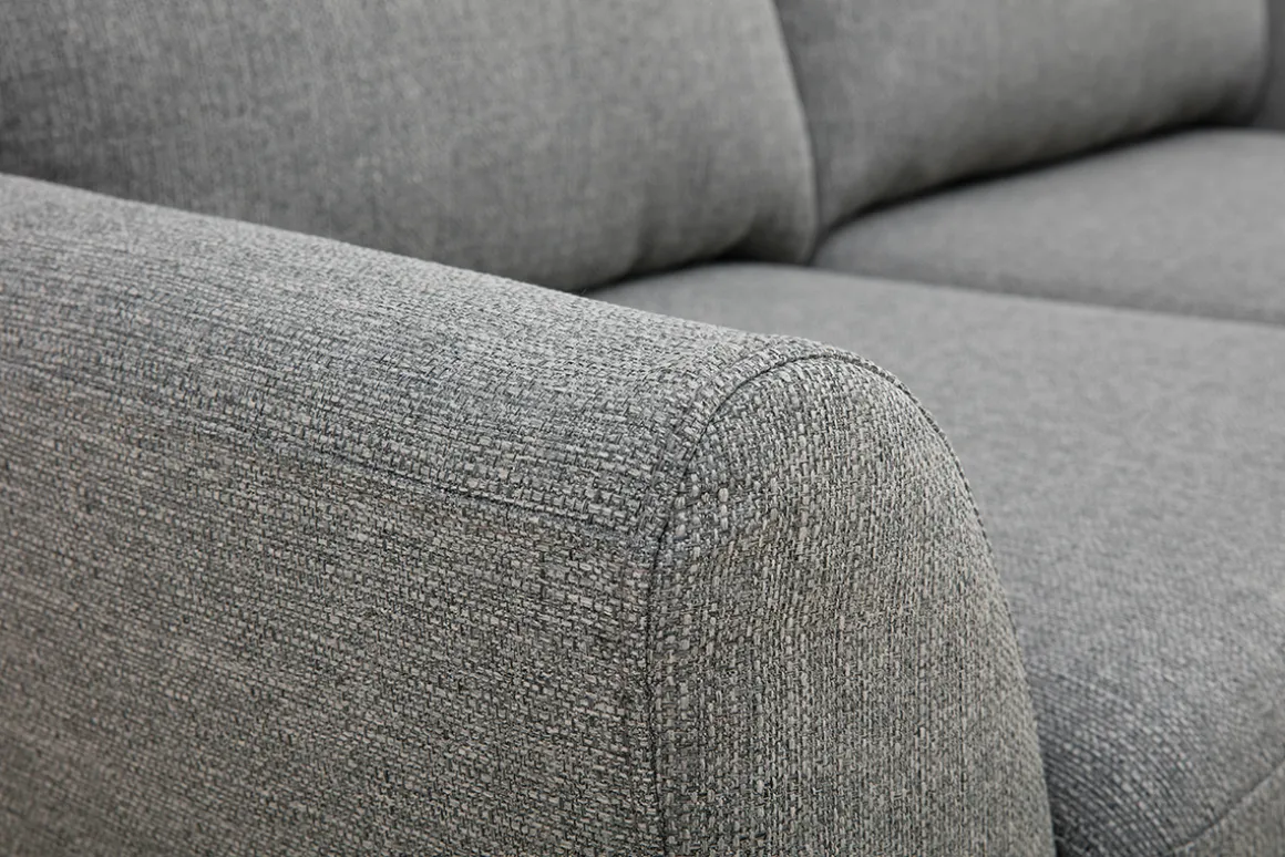 Store Miliboo Sofá nórdico 2 plazas tejido gris claro ALICE