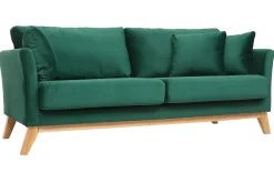 Cheap Miliboo Sofá nórdico 3 plazas terciopelo verde desenfundable patas madera OSLO