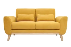 New Miliboo Sofá nórdico 2 plazas terciopelo amarillo mostaza EKTOR