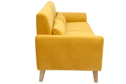 Cheap Miliboo Sofá nórdico 3 plazas terciopelo amarillo mostaza EKTOR