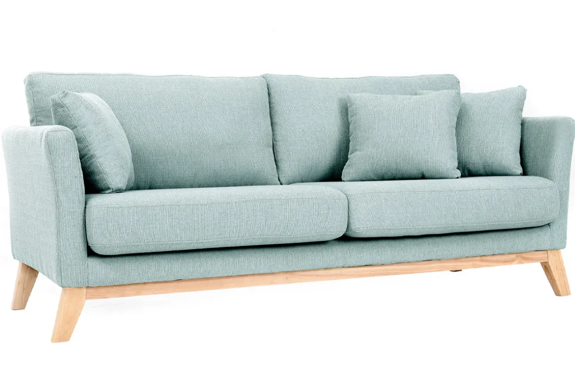 Cheap Miliboo Sofá nórdico 3 plazas verde agua desenfundable patas madera OSLO