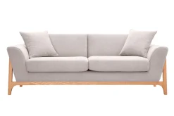 Best Sale Miliboo Sofá nórdico 3 plazas beige y fresno ASAKO