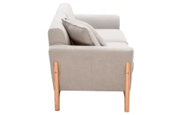 Best Sale Miliboo Sofá nórdico 3 plazas beige y fresno ASAKO