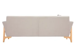 Best Sale Miliboo Sofá nórdico 3 plazas beige y fresno ASAKO