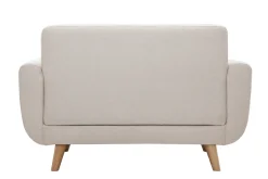 Outlet Miliboo Sofá nórdico 2 plazas beige y madera de caucho maciza PURE
