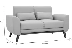 Clearance Miliboo Sofá nórdico 2 plazas de tejido gris claro y madera oscura EKTOR