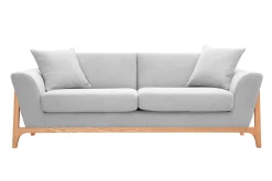 Best Sale Miliboo Sofá nórdico 3 plazas gris claro y fresno ASAKO