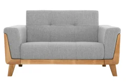Cheap Miliboo Sofá nórdico 2 plazas gris claro con patas de madera FJORD