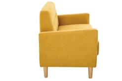 Sale Miliboo Sofá 2 plazas de estilo nórdico amarillo mostaza con efecto aterciopelado MOON
