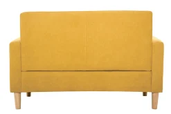 Sale Miliboo Sofá 2 plazas de estilo nórdico amarillo mostaza con efecto aterciopelado MOON