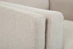 Shop Miliboo Sofá 2 plazas de tela beige capuchino jaspeado STING