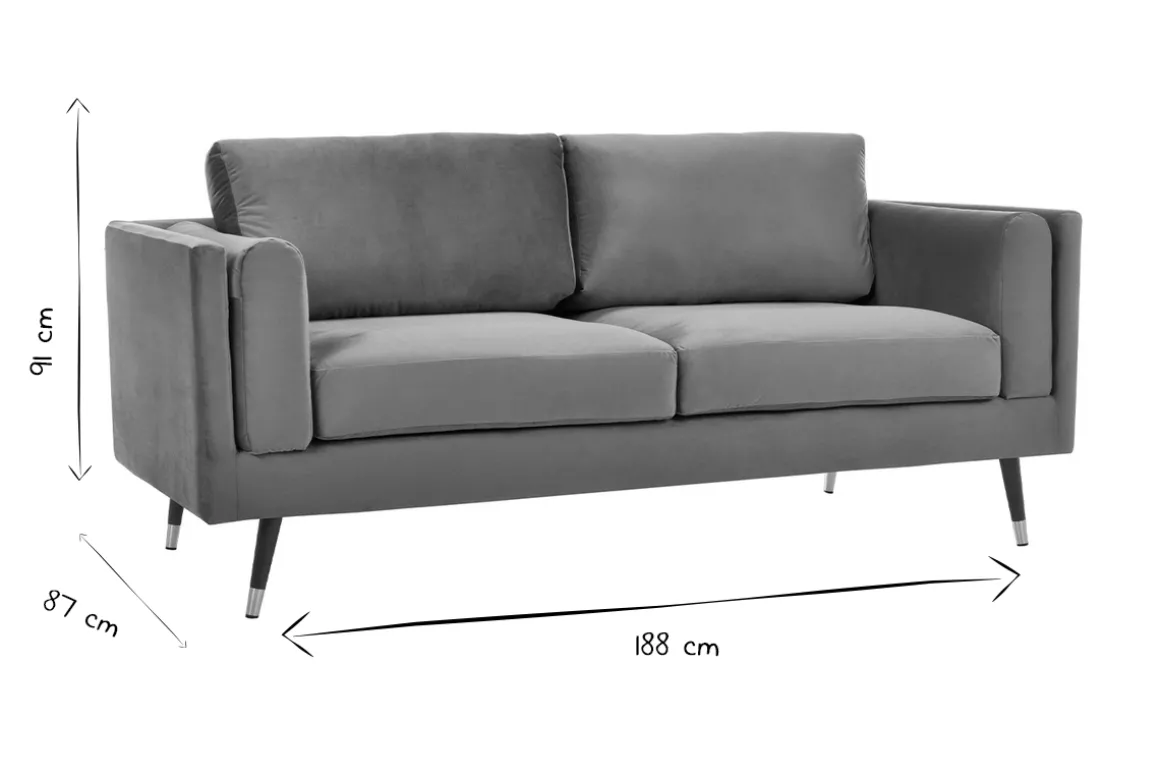 Shop Miliboo Sofá 2 plazas de tela beige capuchino jaspeado STING