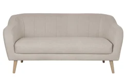 Best Miliboo Sofá 3 plazas estilo nórdico de tela beige natural y madera ISIS