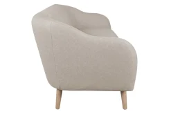 Best Miliboo Sofá 3 plazas estilo nórdico de tela beige natural y madera ISIS