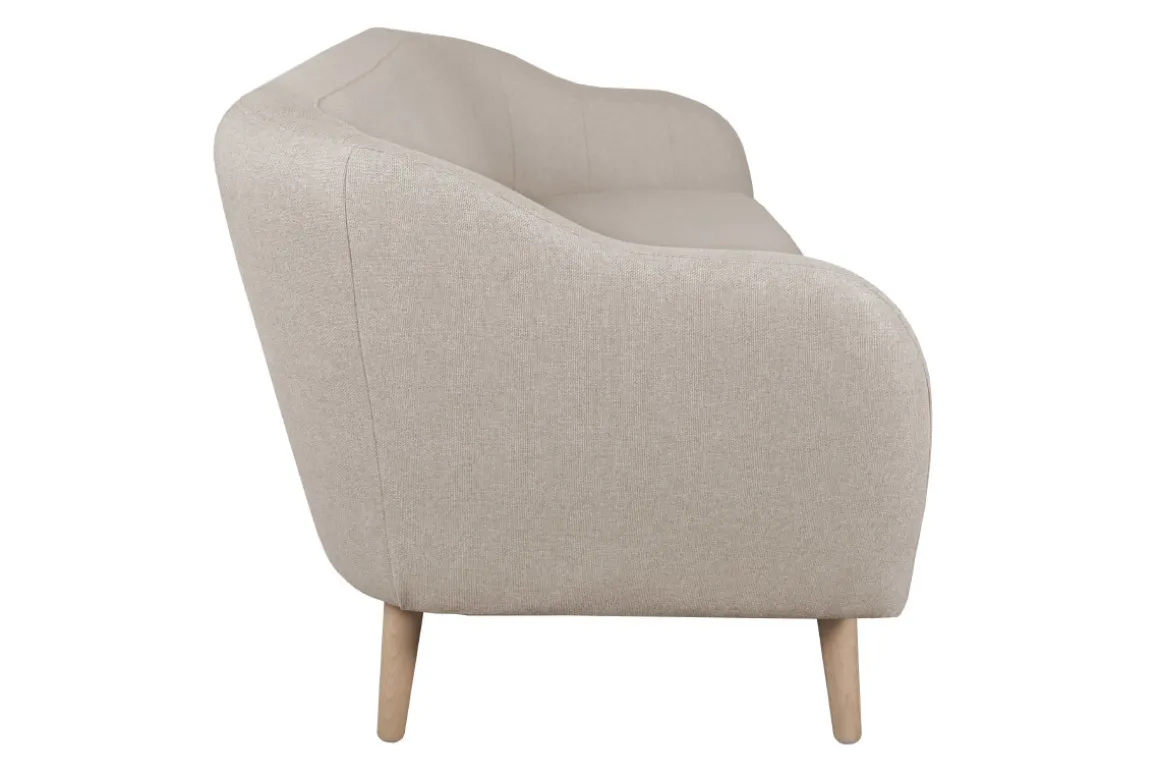 Best Miliboo Sofá 3 plazas estilo nórdico de tela beige natural y madera ISIS
