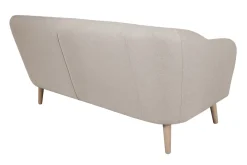 Best Miliboo Sofá 3 plazas estilo nórdico de tela beige natural y madera ISIS