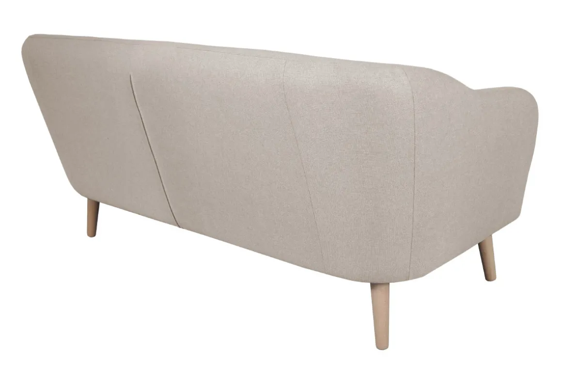 Best Miliboo Sofá 3 plazas estilo nórdico de tela beige natural y madera ISIS