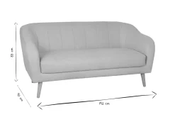 Best Miliboo Sofá 3 plazas estilo nórdico de tela beige natural y madera ISIS