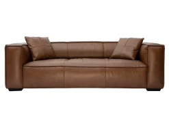 Flash Sale Miliboo Sofá 3 plazas moderno de piel de búfalo COBAIN