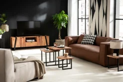 Flash Sale Miliboo Sofá 3 plazas moderno de piel de búfalo COBAIN