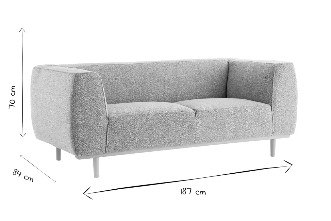 Hot Miliboo Sofá 2-3 plazas nórdico de tela beige y madera MORRIS