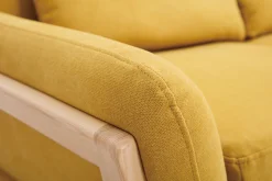 Discount Miliboo Sofá tejido efecto aterciopelado amarillo mostaza 3 plazas YOKO