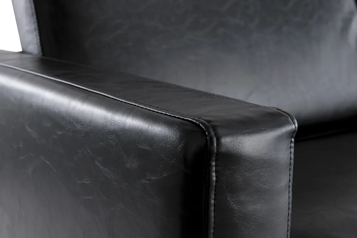 Cheap Miliboo Sofá vintage negro 3 plazas RICCI