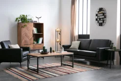 Cheap Miliboo Sofá vintage negro 3 plazas RICCI