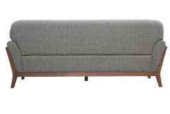 Flash Sale Miliboo Sofá vintage 3 plazas gris y nogal YOKO