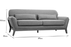 Flash Sale Miliboo Sofá vintage 3 plazas gris y nogal YOKO