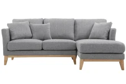 Shop Miliboo Sofa de esquina derecha nórdico gris claro OSLO