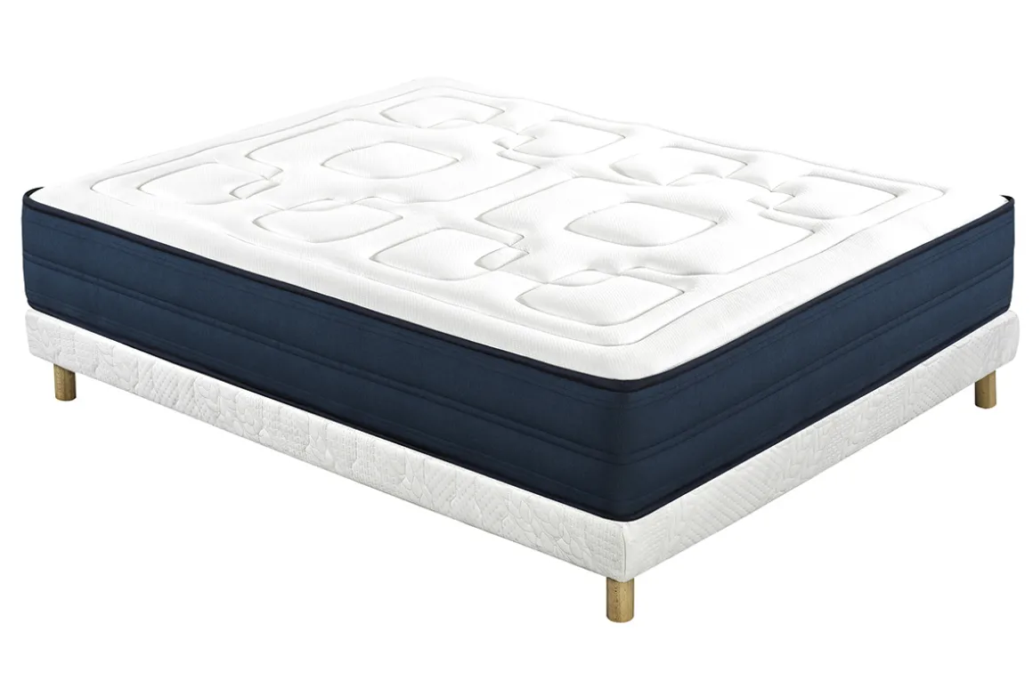 Flash Sale Miliboo Somier tapizado en blanco con patas de madera 140 × 200 cm JAMI