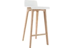 Best Miliboo Taburete / silla de bar diseño madera natural y blanco escandinavo BALTIK